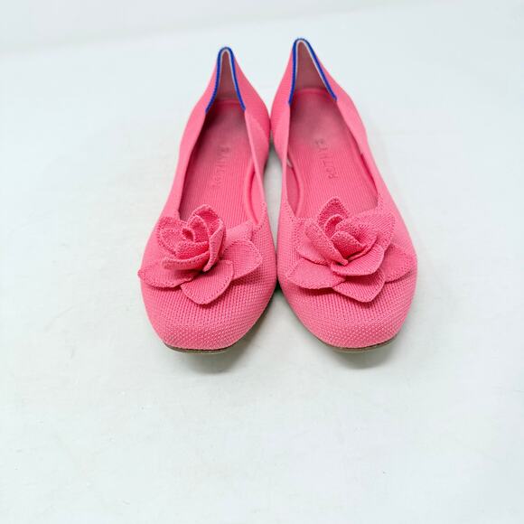 Rothy’s Pink Rose Flower Flats Knit Ballet Shoes Women’s Size 9 - Picture 3 of 10
